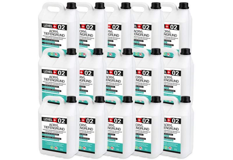 Level+ Tiefengrund LEVEL+ Acryl Tiefengrund Grundierung Zement Gipsputz L+02 - 75L von Level+
