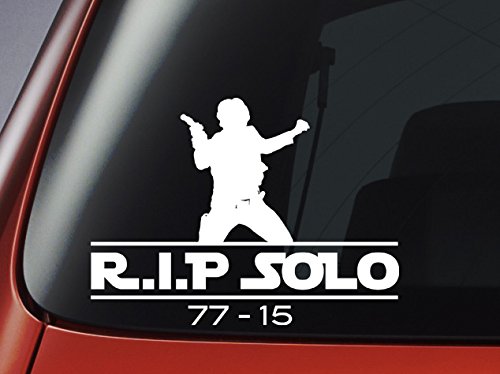 Star Wars Han Solo Aufkleber für Auto, Fenster, Wand, Laptop mit Aufschrift: Han Solo – R.I.P Solo 77-15 von Level