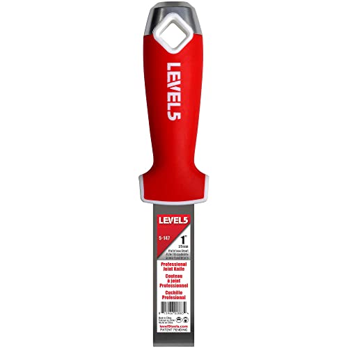 2,5 cm Soft-Grip-Edelstahl-Trockenbau-Fugenmesser – LEVEL5 | Pro-Grade | Komfortables Finishing-Handwerkzeug | Metallhammerende | Sheetrock Gyprock Gipskartonschlamm | 5-147 von Level5