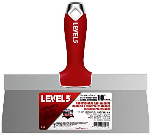 25,4 cm Soft-Grip Edelstahl Taping Knife – Level 5 | Pro-Grade | Metall-Hammerende | 5-136 von Level5