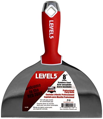 Pro Grade Level 5 20,3 cm Soft-Grip Edelstahl Trockenbau-Kittmesser Pro Grade Level 5 20,3 cm Soft-Grip Edelstahl Trockenbau-Kittmesser von Level5