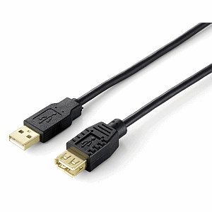 Equip 1.8 m USB 2.0 AM/AF 1.8 m USB A USB A schwarz USB-Kabel – USB Datenkabel (1,8 m, USB A, USB A, männlich/weiblich, schwarz, Gold) von LevelOne