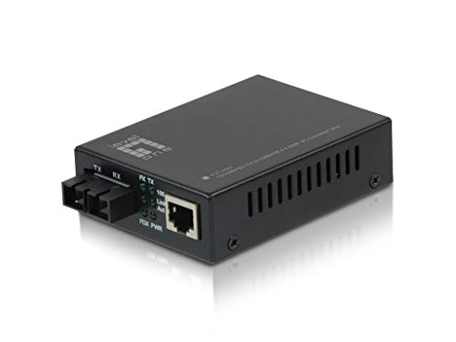 LevelOne FVT-2001 Netzwerk Medienkonverter 100 Mbit/s 1310 nm/Multi-Modus/ 10/100TX>100FX SC MM/2km/ schwarz von LevelOne