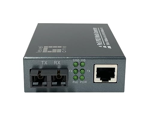 LevelOne GVT-2013 RJ45-zu-SC-Gigabit-Medienkonverter, PoE PSE, Multimode-Glasfaser, 0,5 km von LevelOne