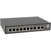LevelOne Switch 10 Fast Ethernet-Ports mit 8 PoE-Ports 120W 2 Uplink Gigabit-Ports (FGP-1031) von LevelOne