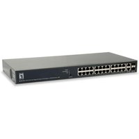 LevelOne Switch 26 Gigabit Ethernet-Ports mit 24 PoE-Ports 185W, 2 Gigabit SFP (GEP-2651) von LevelOne