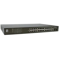 LevelOne Switch 28 Gigabit Ethernet-Ports mit 24 PoE-Ports 390W, 2 Gigabit SFP, 2 Gigabit Ports (GEP-2821) von LevelOne
