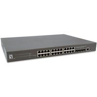 LevelOne Switch Kilby 28 Gigabit Ethernet-Ports mit 24 PoE-Ports 400W, 4 10Gbe SFP+ (GTP-2871) von LevelOne