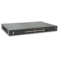 LevelOne Switch Kilby Stackable 28 Gigabit Ehternet-Ports mit 24 Gigabit Ethernet-Ports , 2 10Gbe SFP+, 10 Gbe DPE Slot von LevelOne