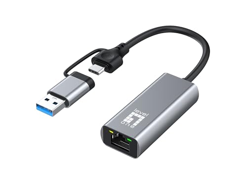 LevelOne USB-0423 2,5-Gigabit-Ethernet-2-in-1-USB-C/A-Netzwerkadapter LevelOne USB-0423 2,5-Gigabit-Ethernet-2-in-1-USB-C/A-Netzwerkadapter von LevelOne