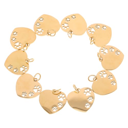 Levemolo 10 Stück Teiliges Hundemarken Herzform Herz ausschnitt Einfache Befestigung Langlebige Identifikationsanhänger für Kleine und Große Hunde Stilvolle Haustier id tags von Levemolo