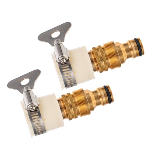 Levemolo 2 Stück Aluminiumlegierung Kupferbeschichtet Wasserhahn Adapter Schnellkupplung Gartenbewässerung Schlauchverbinder für Wasserhähne Robust Rostfrei für Haus und Garten von Levemolo