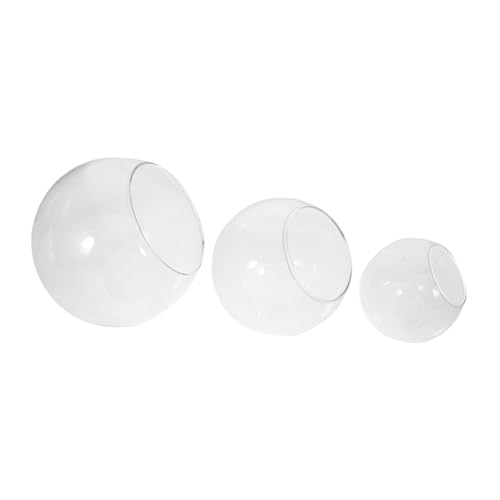 Levemolo 3 Stück Teiliges Schräg Geschnittenes Terrarium-Glas- Dekorative Sukkulenten-vase Langlebiger Glasaufbewahrungsbehälter Geeignet für Wohnzimmer Büro Restaurant und Heimdekoration von Levemolo