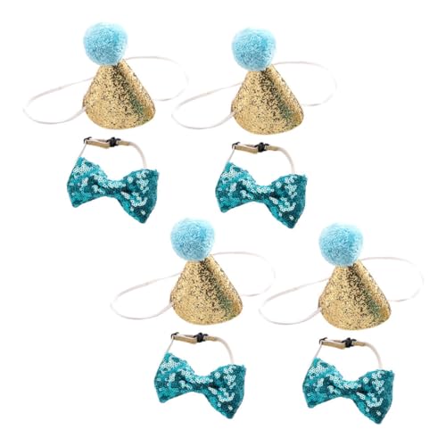 Levemolo 4 Satz Haustier und Fliege Pailletten Verstellbar Leicht und Komfortabel für Kleine Hunde und Katzen Wiederverwendbar Zubehör für Geburtstagsfeiern und Partydekoration von Levemolo