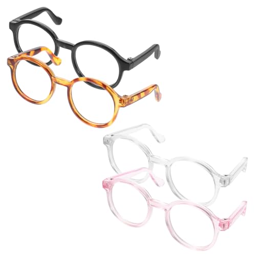 Levemolo 4 Stück Teiliges Haustierbrille aus Leichtem Kunststoff Transparente und Bunte Cosplay Brillen für Kleine Hunde und Katzen Modische Party Accessoires für Haustiere Bequem und von Levemolo
