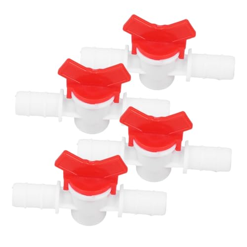 Levemolo 4 Stück Teiliges Kunststoff Kugelhahn Widerhaken Schnellkupplung Absperrventil für Tropfbewässerung und Gartenschlauch Werkzeugfreie Installation Langlebig und Wassersteuernd von Levemolo