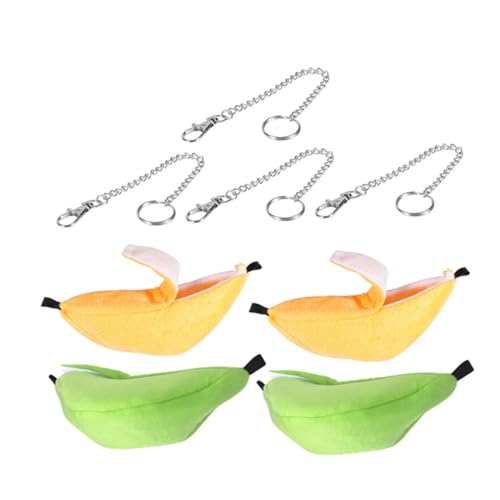Levemolo 4 Teiliges Hamster Banane Form Kleines Tragbares Haustierbett Komfortable Schlaf Spielhöhle Vielseitig für Hamster Chinchilla und Kleine Kleintiere Geeignet von Levemolo
