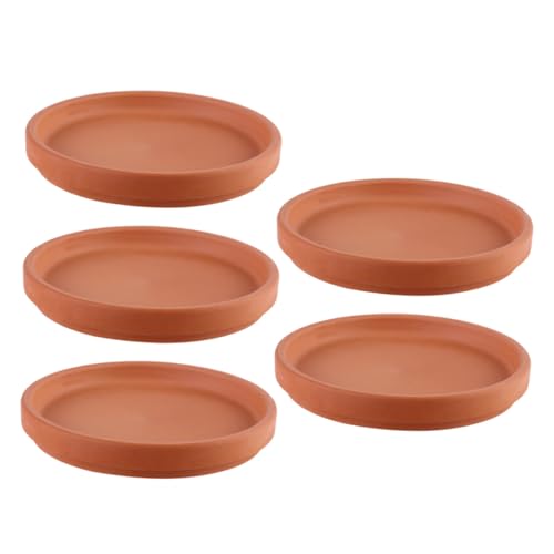 Levemolo 5 Stück Teiliges Runde Terrakotta-blumentopf-untersetzer mit Flachem Boden Kratzfest Geeignet für Innen Außenbereich Schützt Möbel und Böden vor Wasser und Schmutz von Levemolo