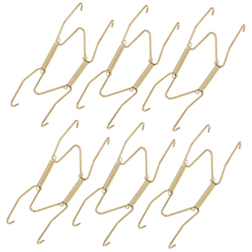 Levemolo 6 Stück Förmige Stahl Wandhalter Unsichtbare Plattenaufhänger Dekorative Tellerhaken Robust für Wanddeko Bilder Fotos Uhren Zuhause und Gewerbliche Ausstellung von Levemolo