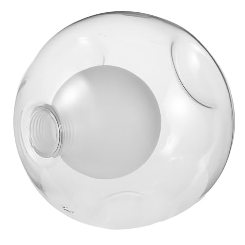 Levemolo Doppelwandiger Glaslampenschirm Kugelform Fassung Staubschutz Warmes Licht Gleichmäßige Ausleuchtung für Wohnzimmer Pendelleuchte Transparenter Lampenschirm Ersatzschirm von Levemolo