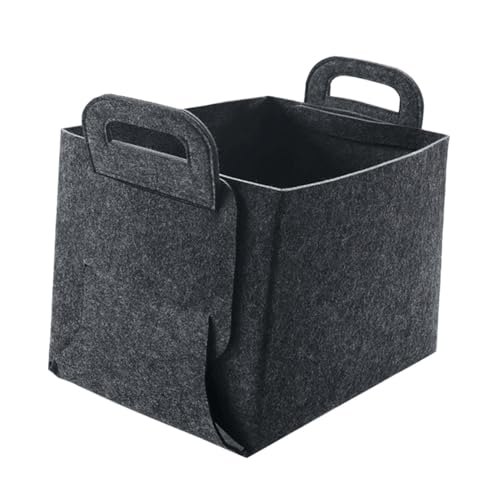 Levemolo Faltbare Filz Aufbewahrungsbox mit Griffen Mittelgroßer Spielzeugkorb Leichter Haushalts Organizer für Bücher Decken Schuhe Vielseitiger Aufbewahrungskorb in Dunkelgrau Levemolo Faltbare Filz Aufbewahrungsbox mit Griffen Mittelgroßer Spielzeugkorb Leichter Haushalts Organizer für Bücher Decken Schuhe Vielseitiger Aufbewahrungskorb in Dunkelgrau von Levemolo