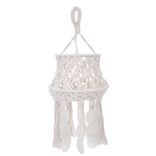 Levemolo Handgefertigter Boho Lampenschirm aus Baumwolle Handgewebt Atmungsaktiv Weiches Licht für Wohnzimmer und Schlafzimmer Stilvolle Tischlampen Abdeckung von Levemolo