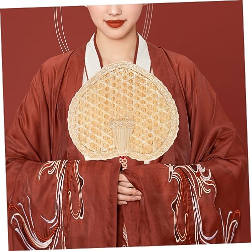 Levemolo Handgefertigter Sommer Handfächer aus Natürlichem Weizenstroh Handgewebt Chinesischer Vintage Stil Dekorativer Faltbarer Kühlfächer für Party Wanddekoration und Alltag von Levemolo