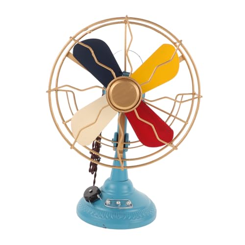 Levemolo Handgefertigtes Vintage Tischventilator Modell Mittelgroß Antik Finish Retro Wohnkultur Dekorative Eisenfigur für Schreibtisch und Wohnzimmer von Levemolo