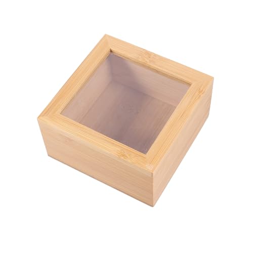 Levemolo Holz-aufbewahrungsbox Quadratisch mit Deckel Langlebige Premium-holzbox für Zuhause Transparenter Fenster-organizer Kleine Schmuckbox Vielseitiger Home Organizer Levemolo Holz-aufbewahrungsbox Quadratisch mit Deckel Langlebige Premium-holzbox für Zuhause Transparenter Fenster-organizer Kleine Schmuckbox Vielseitiger Home Organizer von Levemolo