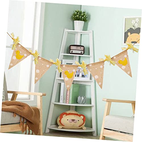 Levemolo Kindergarten Wimpelkette aus Kleine Gelbe Enten Dreiecksflaggen Langlebiges Partybanner für Geburtstag Klassenraum Dekoration Wiederverwendbare Girlande von Levemolo