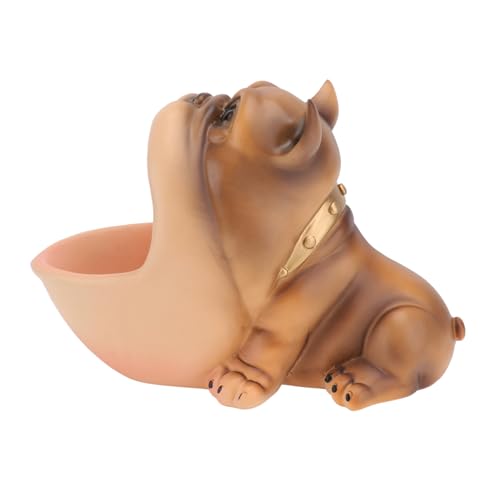 Levemolo Kreative Hund-form Schlüsselbox aus Resin Braune Aufbewahrungsbox für Zuhause Multifunktionale Dekoration und Praktische Candy Box für Schreibtisch und Eingangsbereich von Levemolo