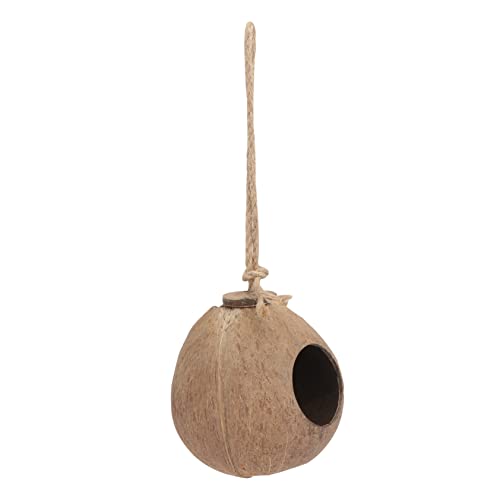 Levemolo Kreatives Vogelhaus aus Natürlicher Kokosnussschale Handgefertigtes Gourd Förmiges Nistplatz für Kanarienvögel Papageien und Kleine Gartenvögel Wetterfestes Vogelnest zur von Levemolo