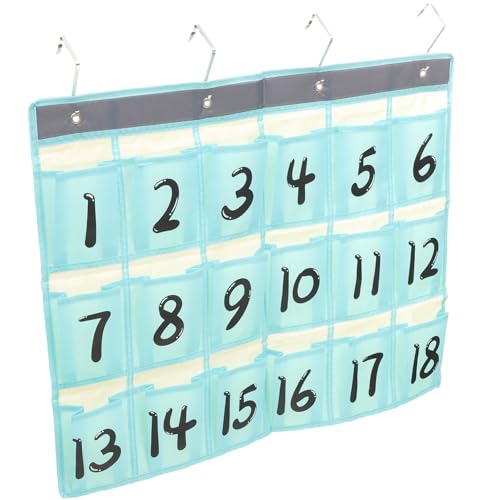 Levemolo Mehrzweck Hängeorganizer mit Fächern Robuste Oxford Aufbewahrungstasche für Wand und Tür Praktischer Handy und Schmuckhalter für Klassenzimmer Büro und Zuhause Blau von Levemolo