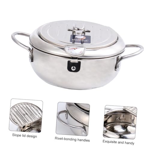 Levemolo Mini Edelstahl Frittierpot mit Ölfilterdeckel und Thermometer Einstellbare Temperatur Kompatibel mit Gas und Induktionsherd Haushaltsfritteuse für Gleichmäßiges Frittieren Levemolo Mini Edelstahl Frittierpot mit Ölfilterdeckel und Thermometer Einstellbare Temperatur Kompatibel mit Gas und Induktionsherd Haushaltsfritteuse für Gleichmäßiges Frittieren von Levemolo