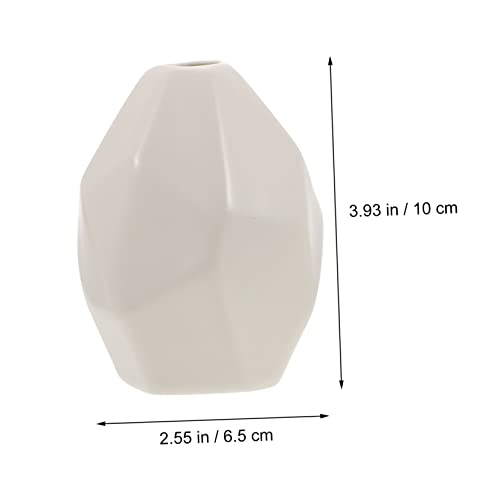 Levemolo Moderne Keramik Vase für Getrocknete Blumen Mehrseitiges Weißes Design Dekorative Desktop Blumenvase Langlebig und Kunstvoll für Büro Wohnzimmer Balkon und Blumenarrangements von Levemolo