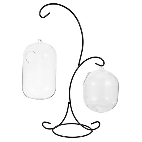 Levemolo Moderner Tischdeko Glas Fish Tank mit Stabilem Eisenständer Doppellagige Transparente Vase für Wasserpflanzen und Sukkulenten Vielseitiges Dekoratives Aquarium für Wohnzimmer und von Levemolo