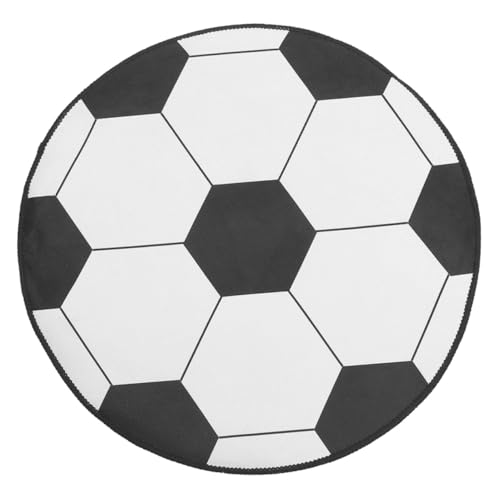 Levemolo Runder Fußballteppich Weicher Polyester Kinderzimmer Teppich mit Rutschfester Oberfläche Fußballmotiv Spielteppich für Jungen und Mädchen Wohnzimmer Schlafzimmer Levemolo Runder Fußballteppich Weicher Polyester Kinderzimmer Teppich mit Rutschfester Oberfläche Fußballmotiv Spielteppich für Jungen und Mädchen Wohnzimmer Schlafzimmer von Levemolo