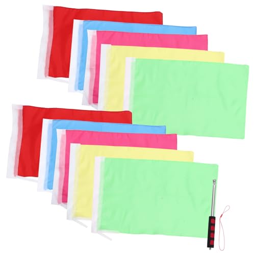 Levemolo Teleskop-fahnenmast aus Edelstahl Stabiler Verschleißfester Guide-flaggen-stab Tragbar und Auswechselbar für Outdoor-reisen mit Farbigen Fahnen Zufällige Farbe von Levemolo