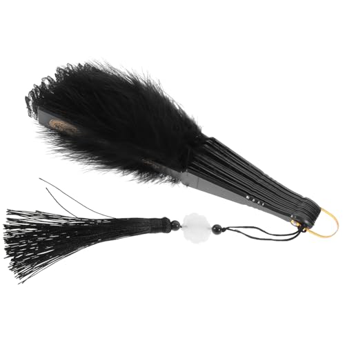 Levemolo Vintage Spitzen-feder Fächer mit Quaste Damen Handfächer für Tanz Performance Hochzeit Party Zubehör Leicht Tragbar und Vielseitig als Kühl Dekorationsfächer Geeignet von Levemolo
