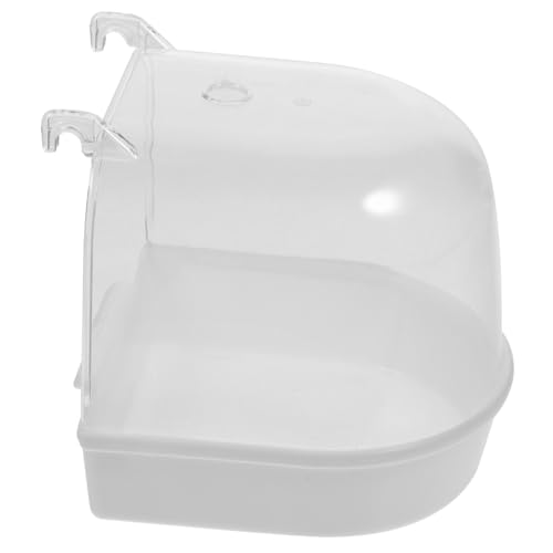 Levemolo Vogelbad mit Abdeckung für Kleine Vögel wasserdichte Plastik-badewanne für Käfig Geeignet für Kanarienvögel und Papageien Weiß Einfach zu Befestigen und Reinigen von Levemolo