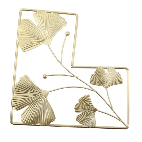 Levemolo Wanddeko Gold Hängend Feines Ginkgo Design Rostfrei Robust Stilvolle Goldene Wandkunst für Wohnzimmer Schlafzimmer Balkon Innen Außen von Levemolo