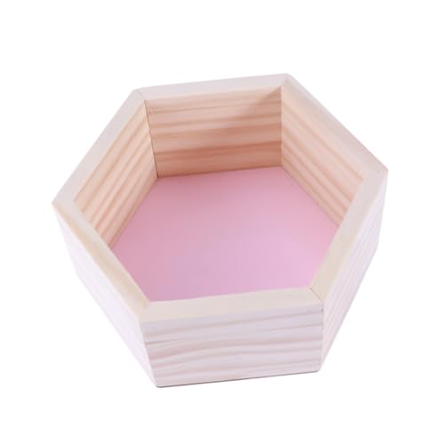 Levemolo Wandregal aus Massivem Kiefernholz Sechseckiges Design Kleines Pinkes Holzregal für Kinderzimmer Kindershop-Dekoration Rustikales Aufbewahrungsregal für Deko von Levemolo