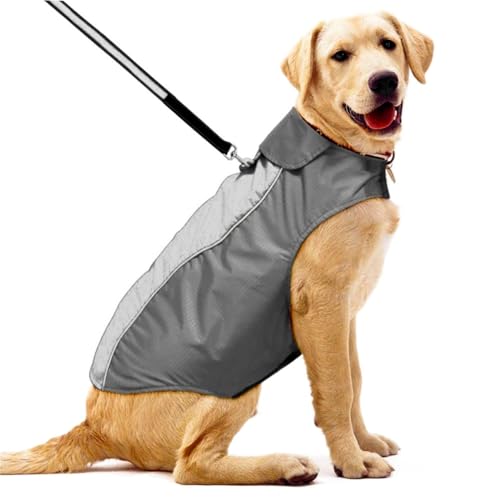 Levemolo Wasserdichter Hundemantel XXL Schwarz mit Verstellbarem Geschirr Reflektierend Warm Gefütterte Winterjacke für Hunde Sicher bei Nacht Spaziergang von Levemolo