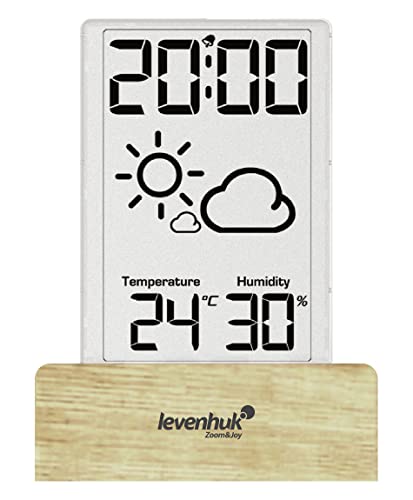 Levenhuk Wezzer BASE L60 Drahtloses Digitales Thermohygrometer mit Uhr und Wettervorhersagefunktion von Levenhuk