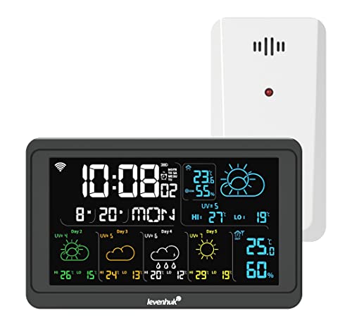 Levenhuk Wezzer PLUS LP80 Drahtlose digitale Wetterstation mit Integriertem Wi-Fi-Modul und Fernsensor von Levenhuk