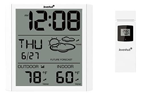 Levenhuk Wezzer PLUS LP30 Thermometer mit Uhr, Kalender und Fernsensor mit Integriertem Hygrometer und Display von Levenhuk