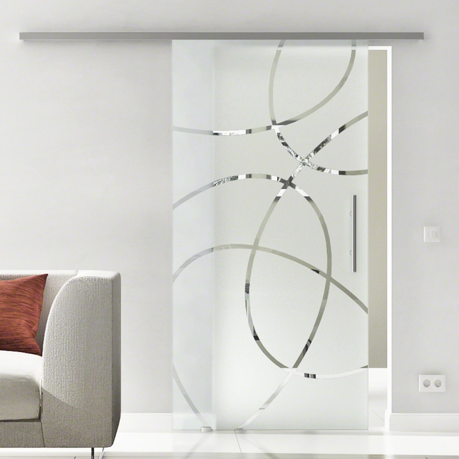 Levidor Glasschiebetür Komplettset 77,5 x 217,5 cm Freiburg Edelstahl mit Stangengriff Levidor Glasschiebetür Komplettset 77,5 x 217,5 cm Freiburg Edelstahl mit Stangengriff von Levidor