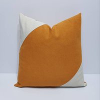 Dunkel Senf Gelb Kissenbezug, Creme Kissenhülle, Color Block Kissen, Kissenbezug, Coussin von LevilDesigns