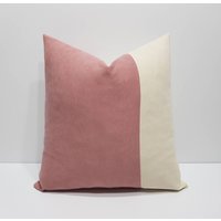 Erröten Rosa Kissenbezug, Und Creme Moderne Sofakissen, Luxus Bett Kissenbezug von LevilDesigns