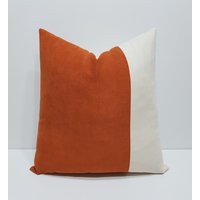 Gebranntes Orange Kissen, Und Creme Couch Kissenbezug, Haus Dekor, Luxus Lendenkissen von LevilDesigns